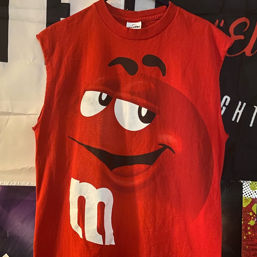 09 red M&M’s cut off shirt